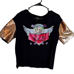 Vintage Born in the USA Juice Couture Black Top Size Small